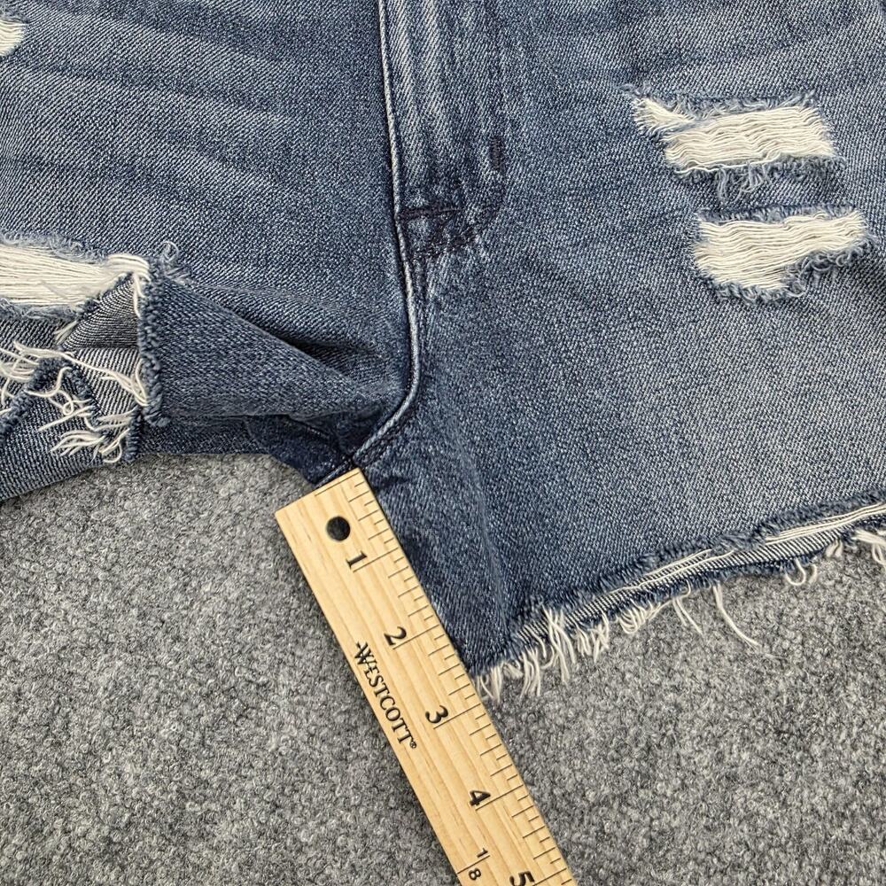 Hudson Jean Shorts Womens 23 Blue Sade Lace Up Cut Off Denim Distressed Mid Rise - Picture 8 of 16